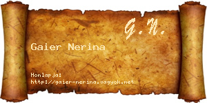 Gaier Nerina névjegykártya